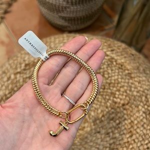 Anthropologie J Gold Bracelet